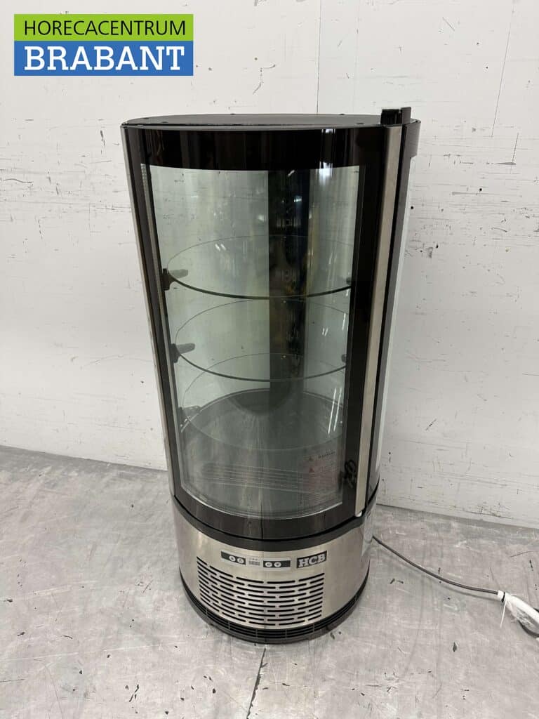 HCB RVS Ronde koelvitrine Gebaksvitrine 100 liter 230V Horeca