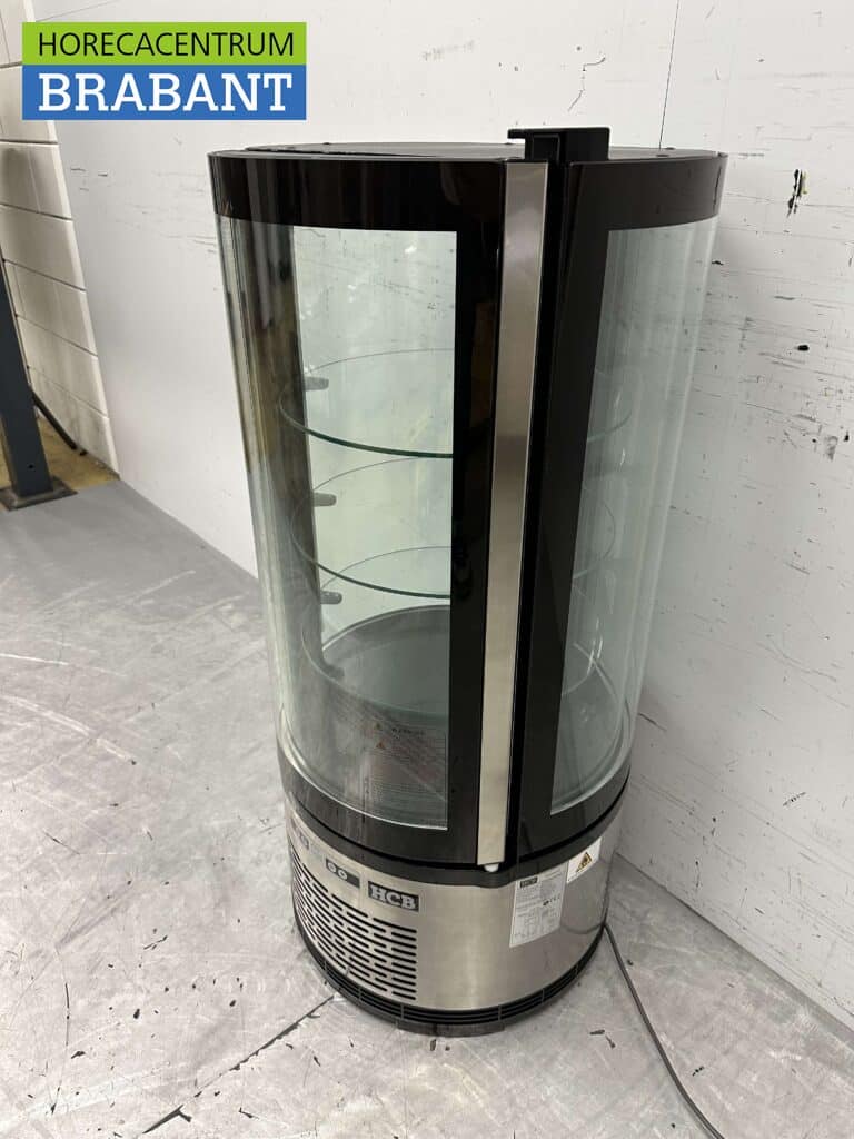HCB RVS Ronde koelvitrine Gebaksvitrine 100 liter 230V Horeca - Afbeelding 2