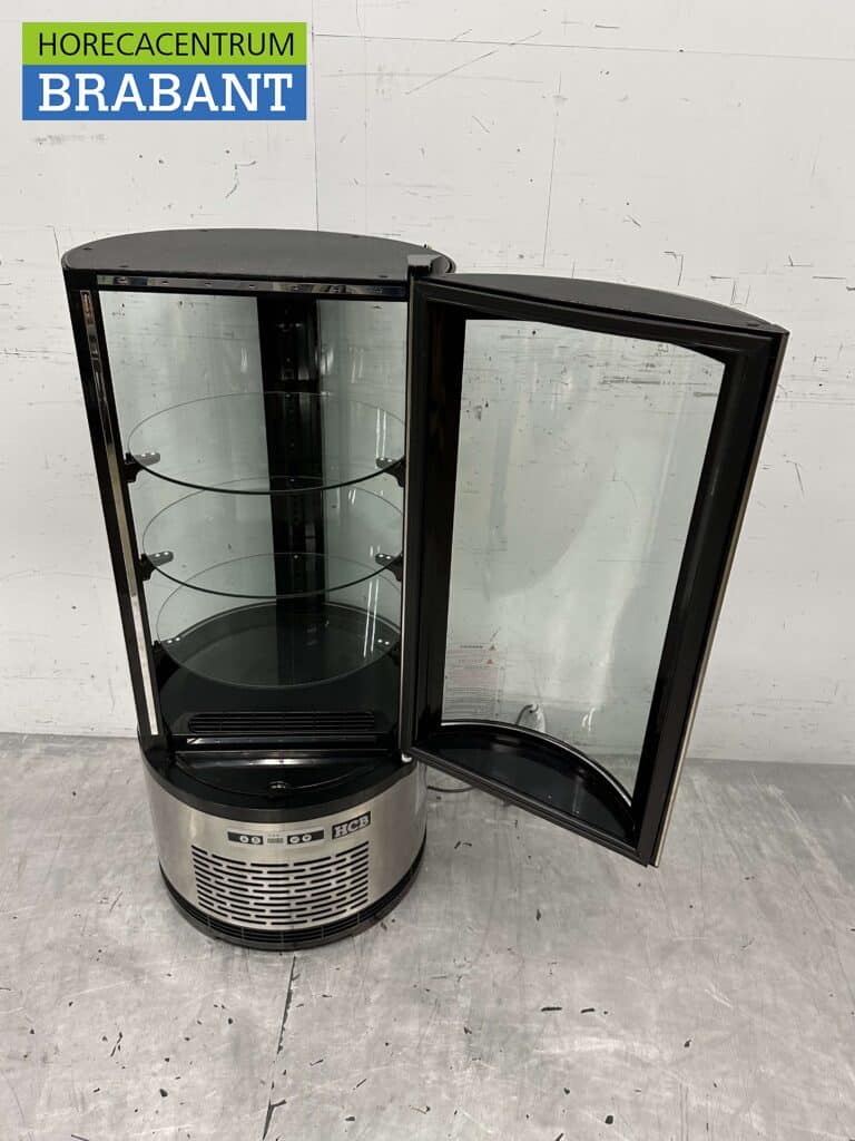 HCB RVS Ronde koelvitrine Gebaksvitrine 100 liter 230V Horeca - Afbeelding 4