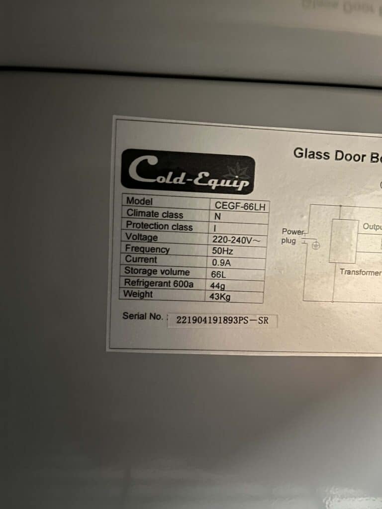 Heineken Cold Equip Glasdeur Glazen deur Display Vrieskast Vriezer 66 liter 230V Horeca - Afbeelding 5