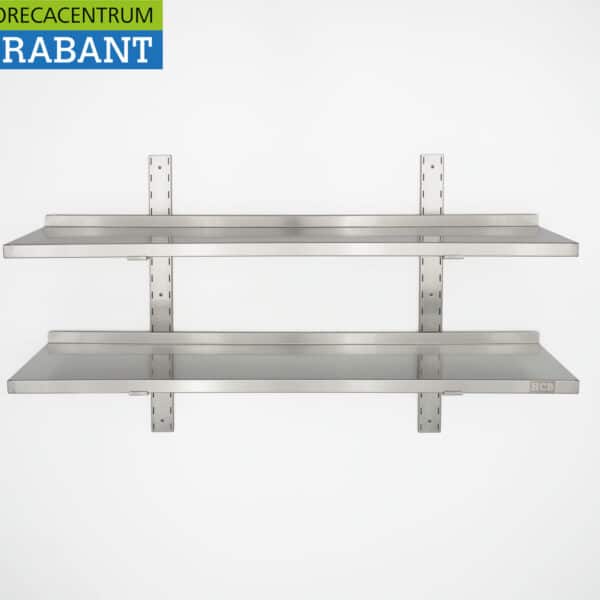 HCB RVS Dubbel Wandschap schap 120 x 30 cm Horeca