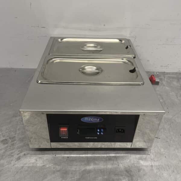RVS Chocoladesmelter Chocoladewarmer Sauzenwarmer 2 x 1/3 GN gastronorm 230V Horeca
