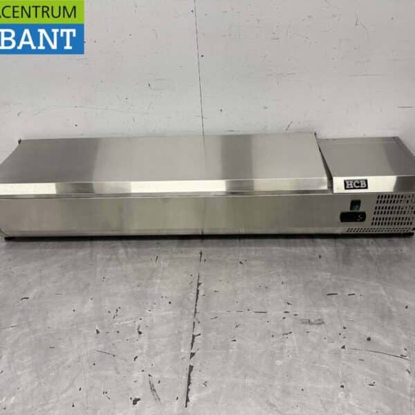 HCB RVS Opzetvitrine Opzet koelvitrine saladière 7 x 1/4 GN 150 cm Horeca