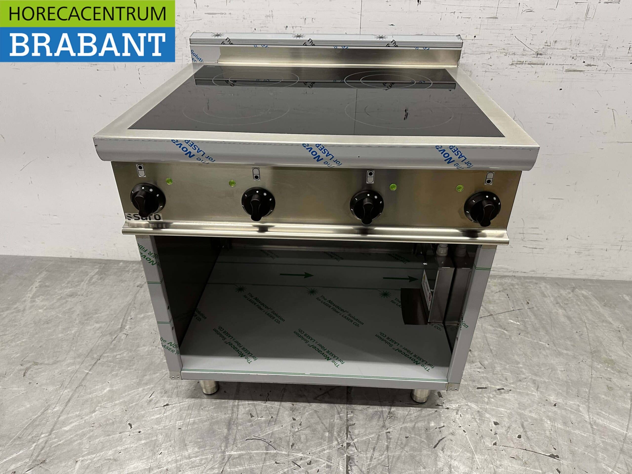 RVS Saro Keramisch fornuis kookplaat 4 pitten 400V 80 cm Horeca