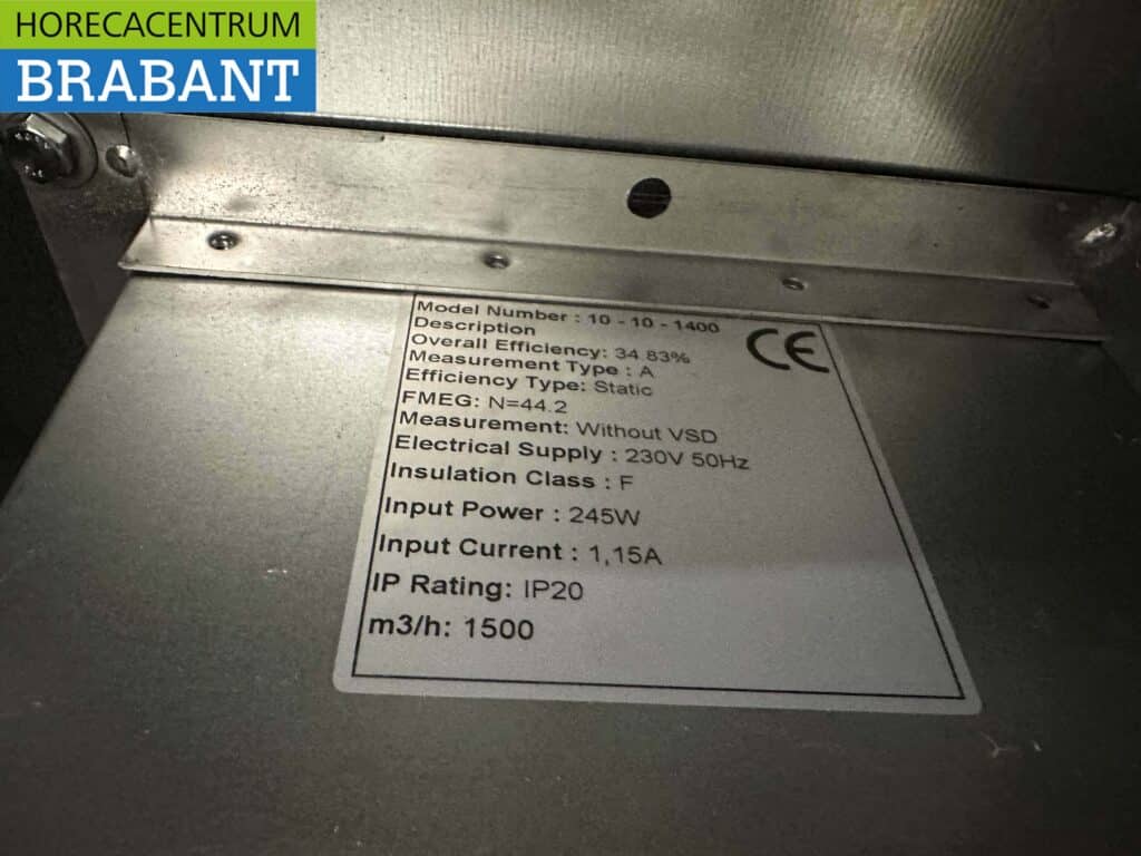 HCB RVS Afzuigkap Dampkap Premium-line Motor 1500 kuub Box Doos model 100 cm 230V Horeca - Afbeelding 5