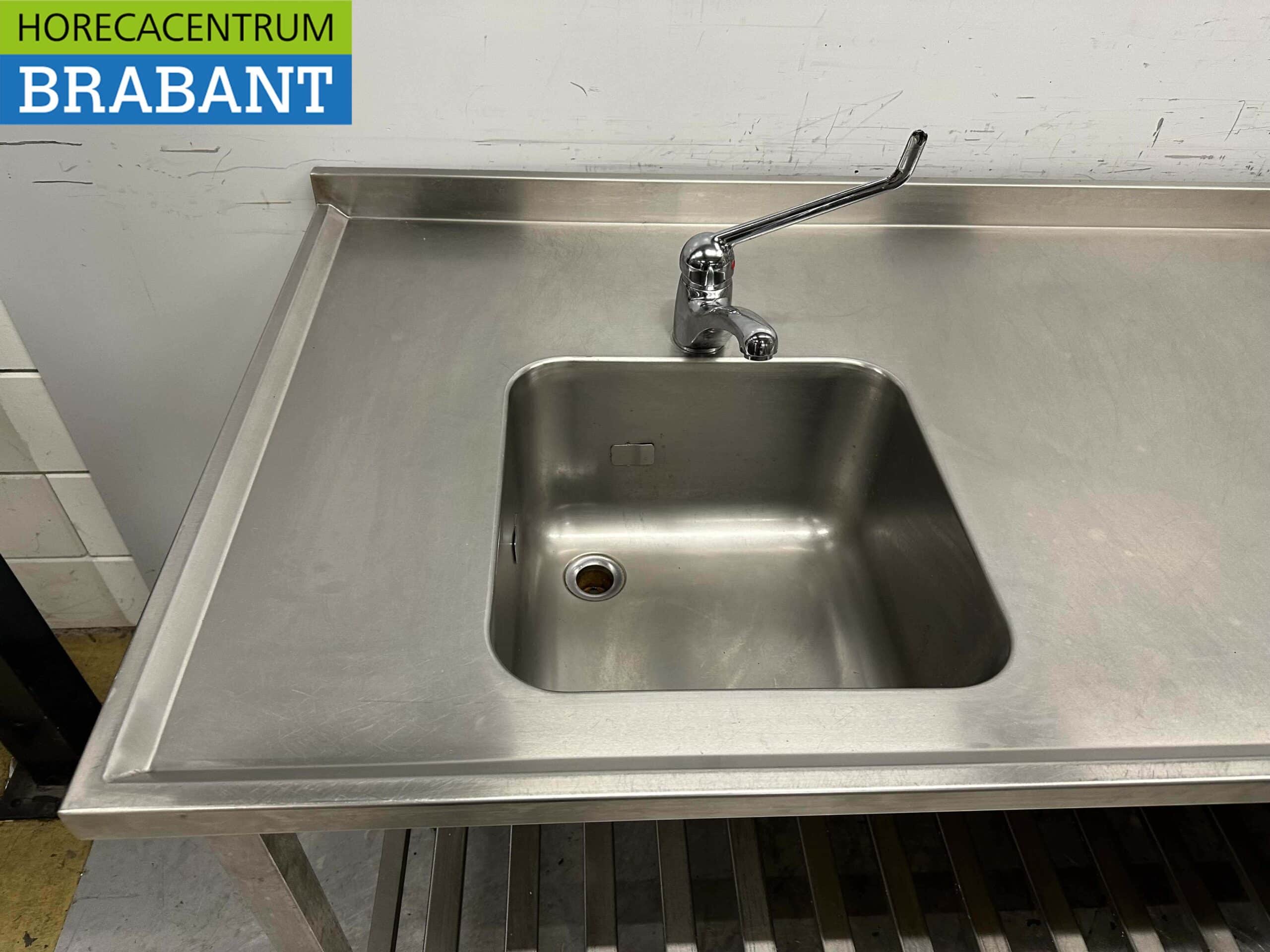 RVS Baklijn Spoelbak, elektrische bakplaat en dubbel fornuis 312 cm 400V Horeca - Afbeelding 3
