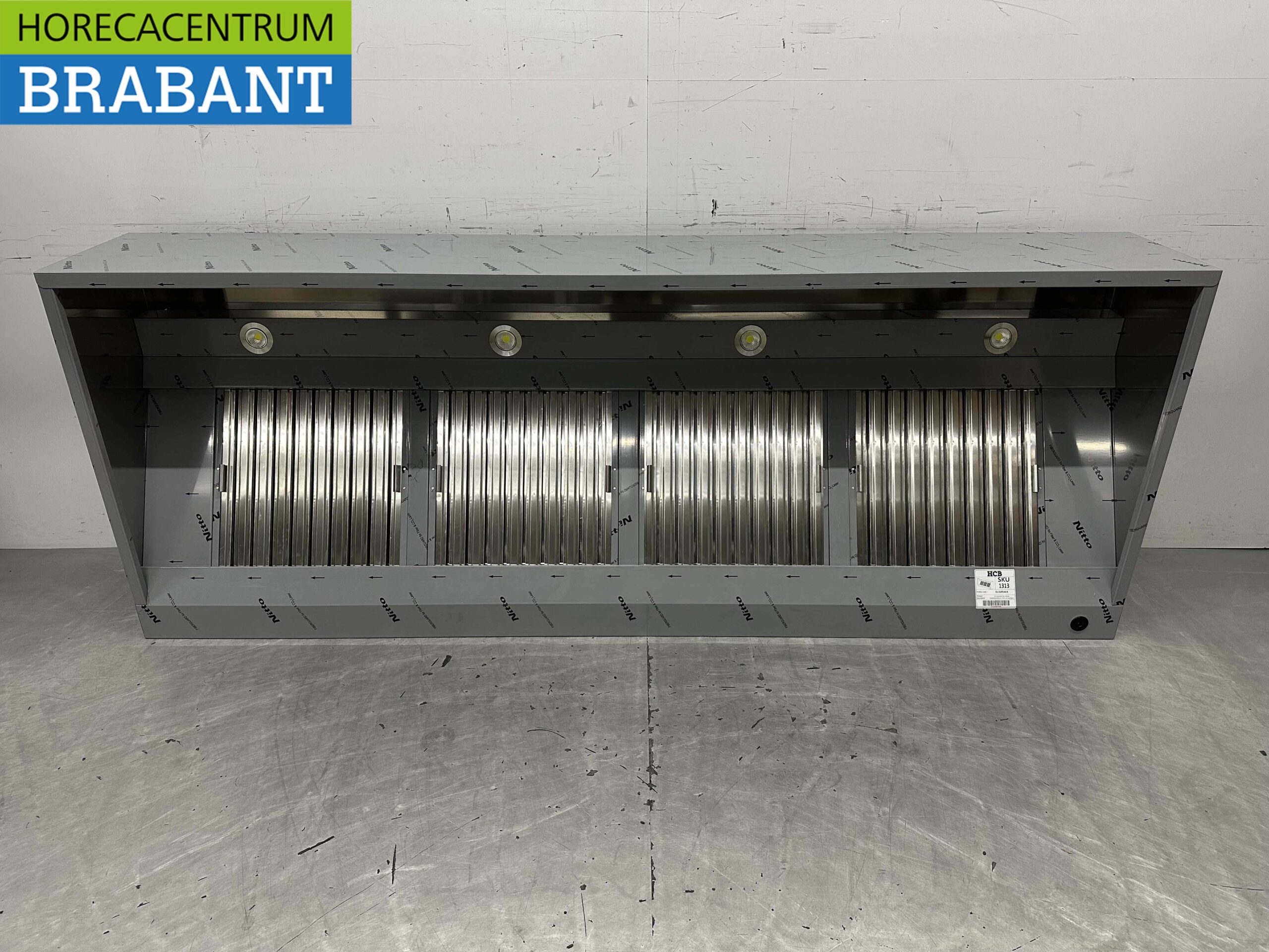 HCB RVS Afzuigkap Dampkap met lamellen filters Premium-line 250 cm Box model Doos model Horeca