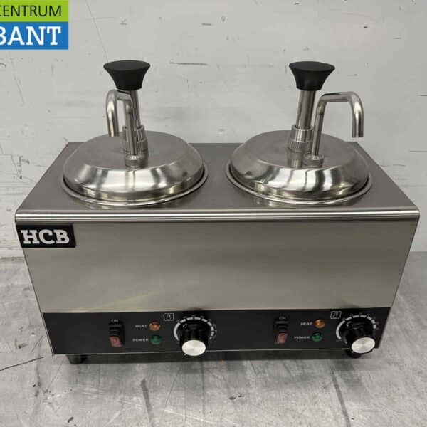 HCB RVS Verwarmde sauspomp Sauswarmer 2 x 2 liter Kaas Karamel Boter Chili Fondant 230V Horeca