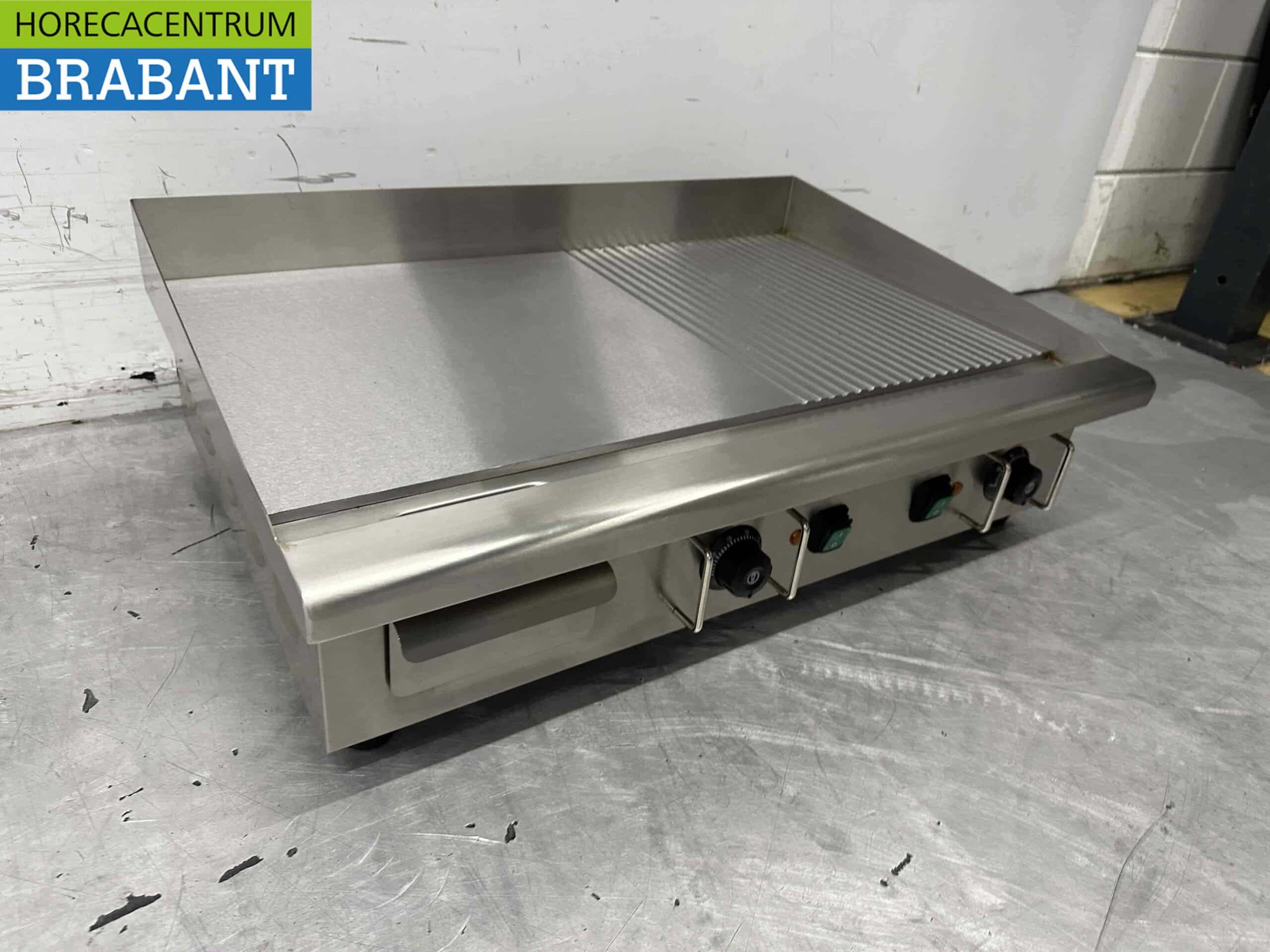 HCB RVS Grillplaat Bakplaat 1/2 Geribbeld 74 cm 400V Horeca - Afbeelding 4