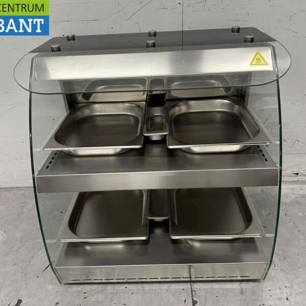 HCB RVS Luxe warmhoudvitrine 4 x ½ GN 63 cm 230V Horeca