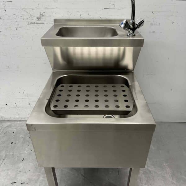 HCB RVS Dubbele Wasbak Spoelbak Uitgietbak combi Kraan 50,5 cm Horeca