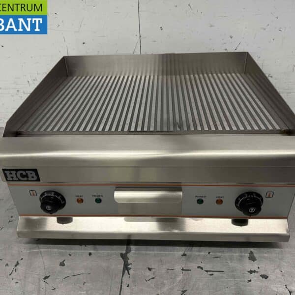 HCB RVS Grillplaat Bakplaat Geribbelde bakplaat 60 cm 400V Horeca