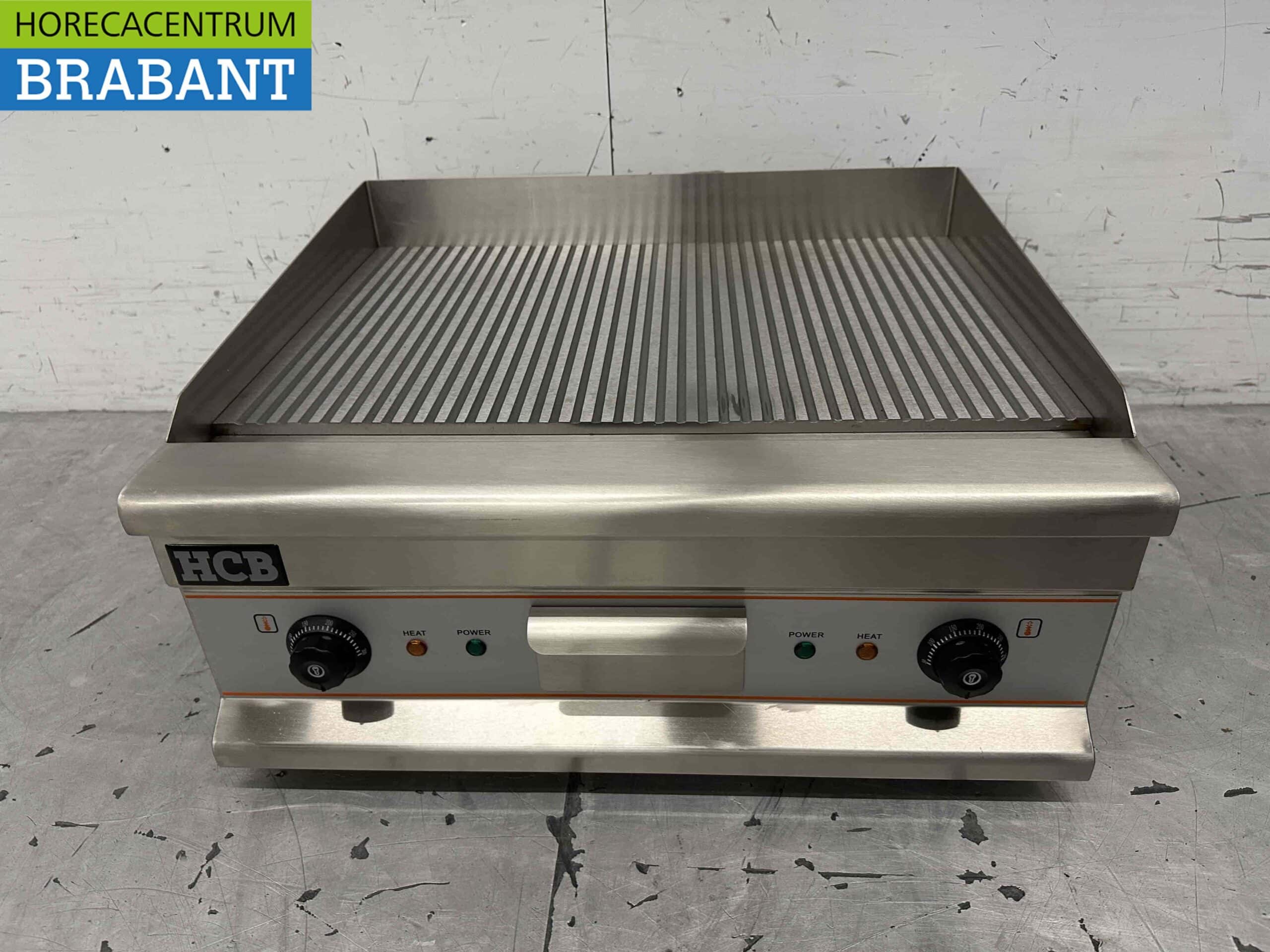 HCB RVS Grillplaat Bakplaat Geribbelde bakplaat 60 cm 400V Horeca