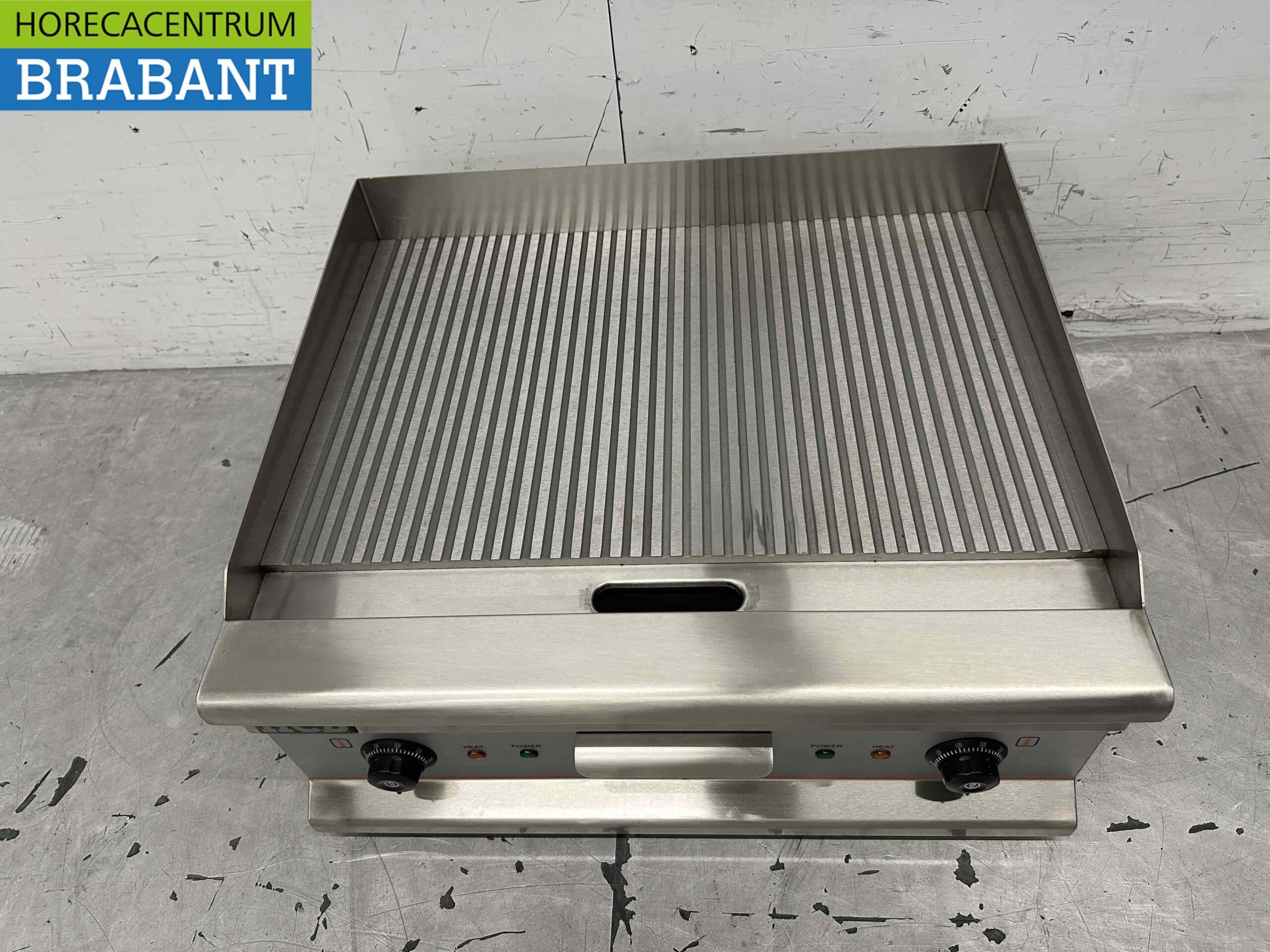 HCB RVS Grillplaat Bakplaat Geribbelde bakplaat 60 cm 400V Horeca - Afbeelding 2