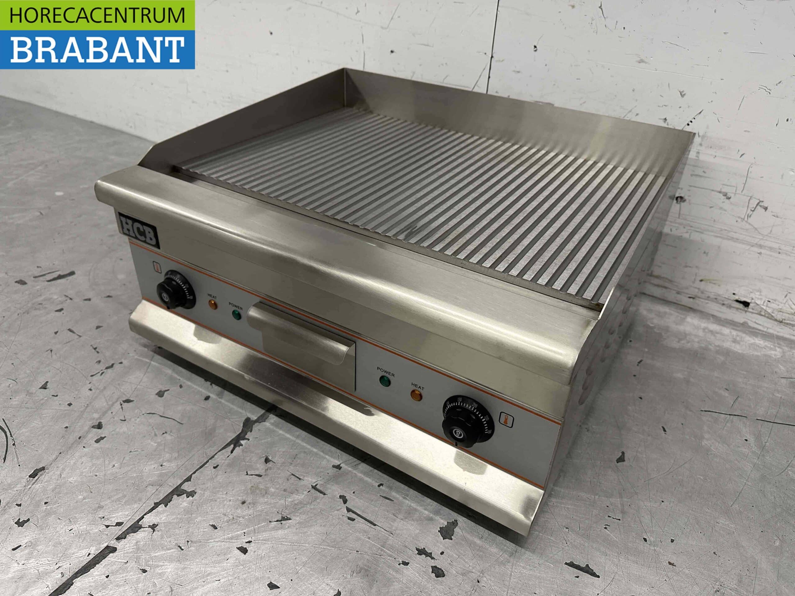 HCB RVS Grillplaat Bakplaat Geribbelde bakplaat 60 cm 400V Horeca - Afbeelding 3