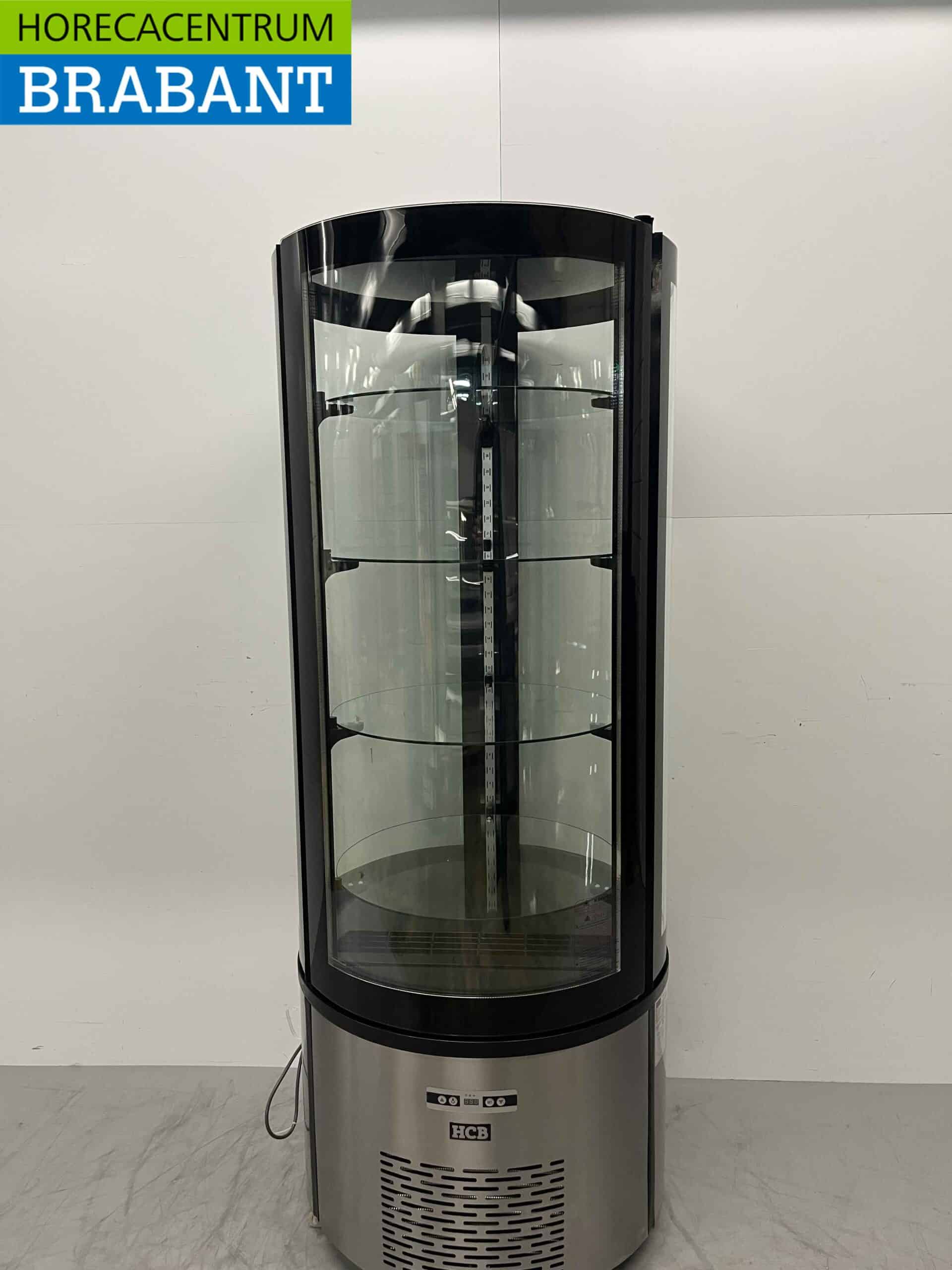 HCB RVS Ronde koelvitrine Gebaksvitrine 400 liter 230V Horeca