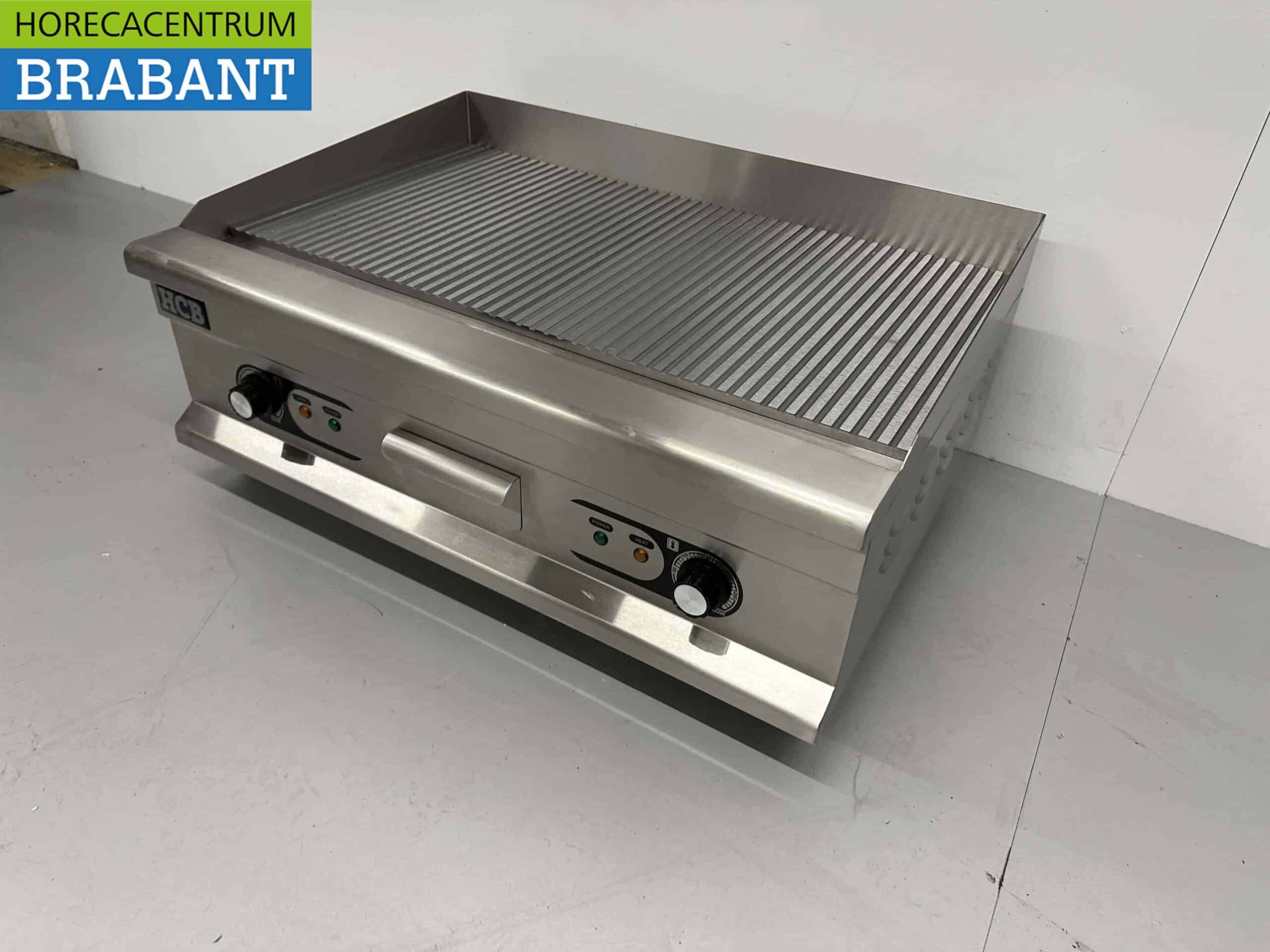 HCB RVS Grillplaat Bakplaat Geribbelde bakplaat 75 cm 400V Horeca - Afbeelding 3