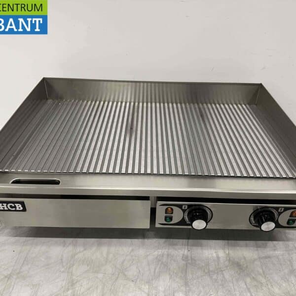 HCB RVS Grillplaat Bakplaat Geribbeld 73 cm 400V Horeca