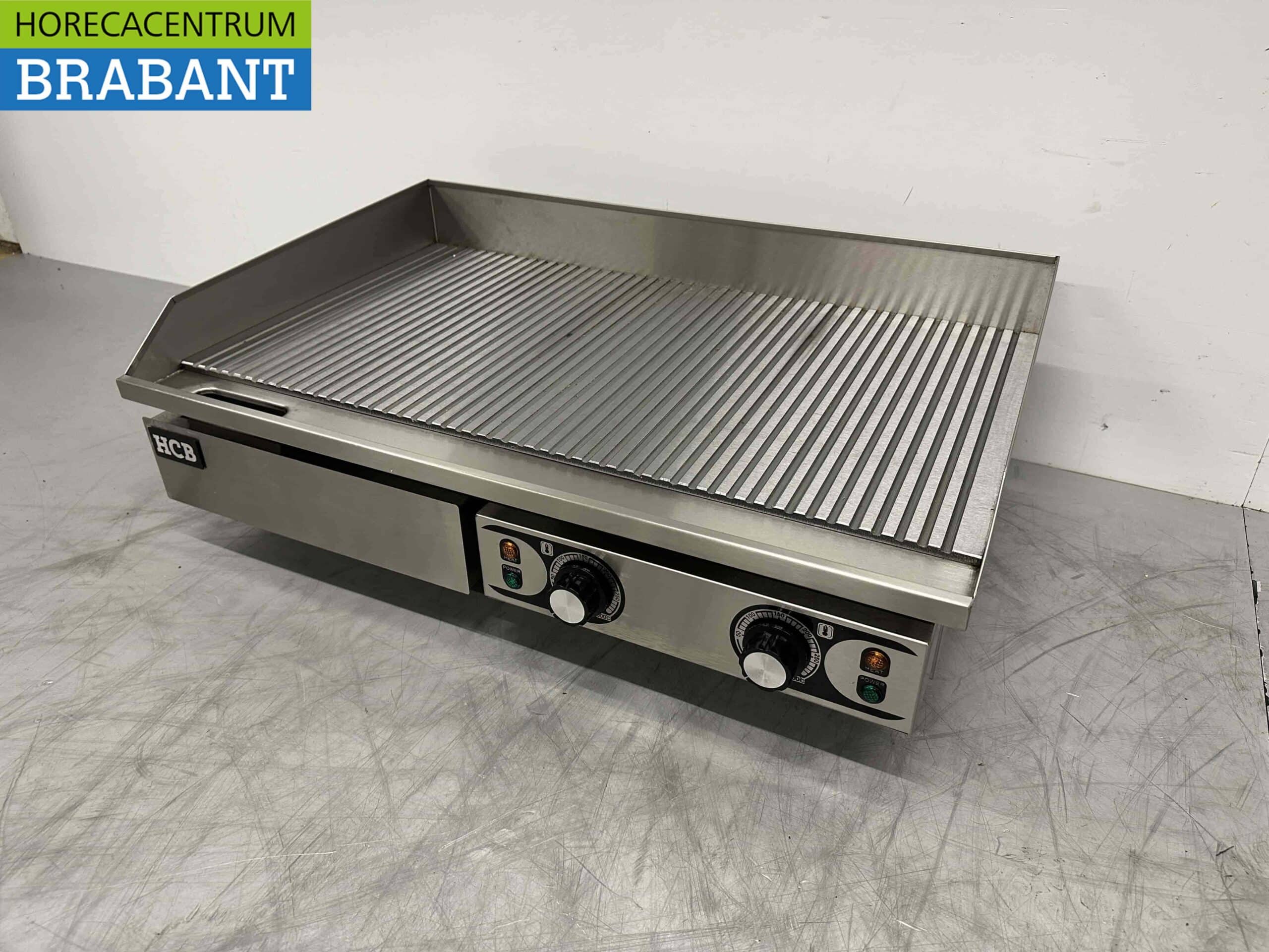 HCB RVS Grillplaat Bakplaat Geribbeld 73 cm 400V Horeca - Afbeelding 2