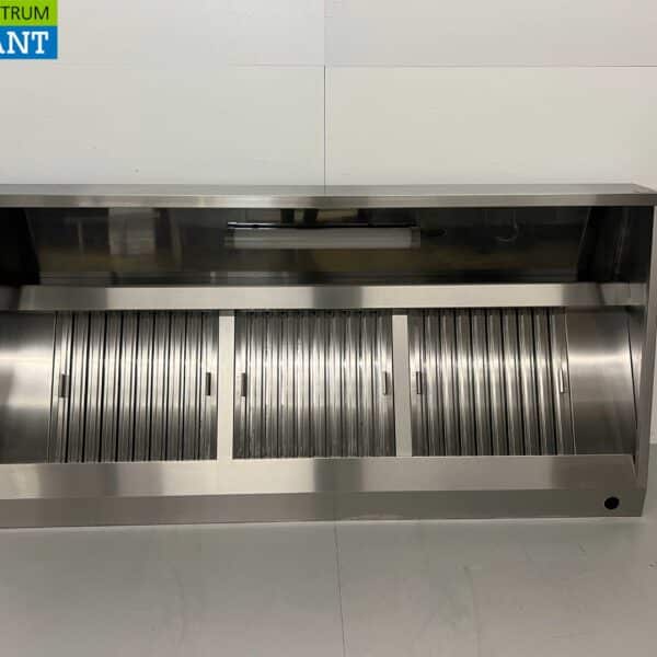 HCB RVS Afzuigkap Dampkap met lamellen filters Premium-line 200 cm Schuin model Horeca