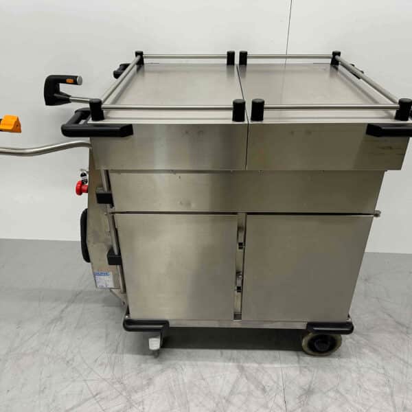 RVS Hupfer Cateringwagen Zelfrijdend Accu warmhoudkast bain marie 10 x 1/1 GN 230V Horeca