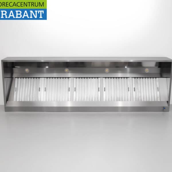 HCB RVS Afzuigkap Dampkap met lamellen filters Premium-line 300 cm Box Doos model Horeca