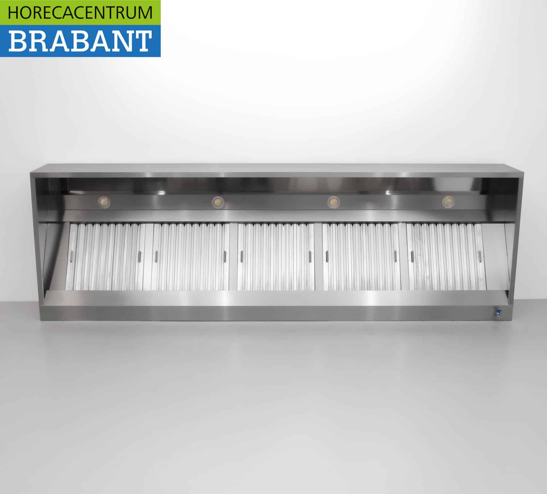 HCB RVS Afzuigkap Dampkap met lamellen filters Premium-line 300 cm Box Doos model Horeca