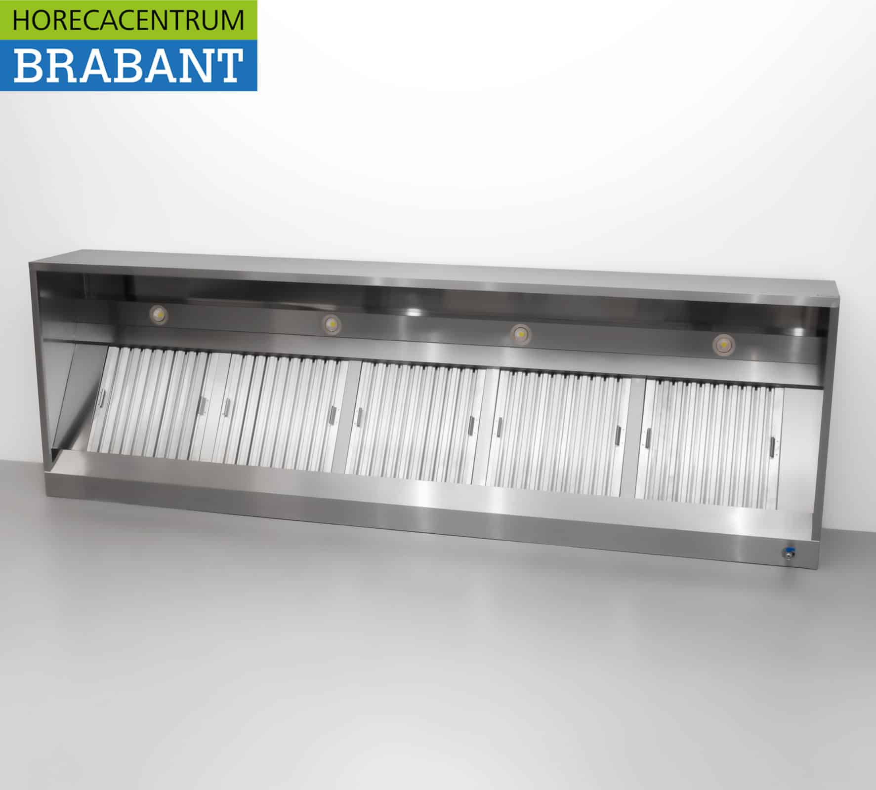 HCB RVS Afzuigkap Dampkap met lamellen filters Premium-line 300 cm Box Doos model Horeca - Afbeelding 2