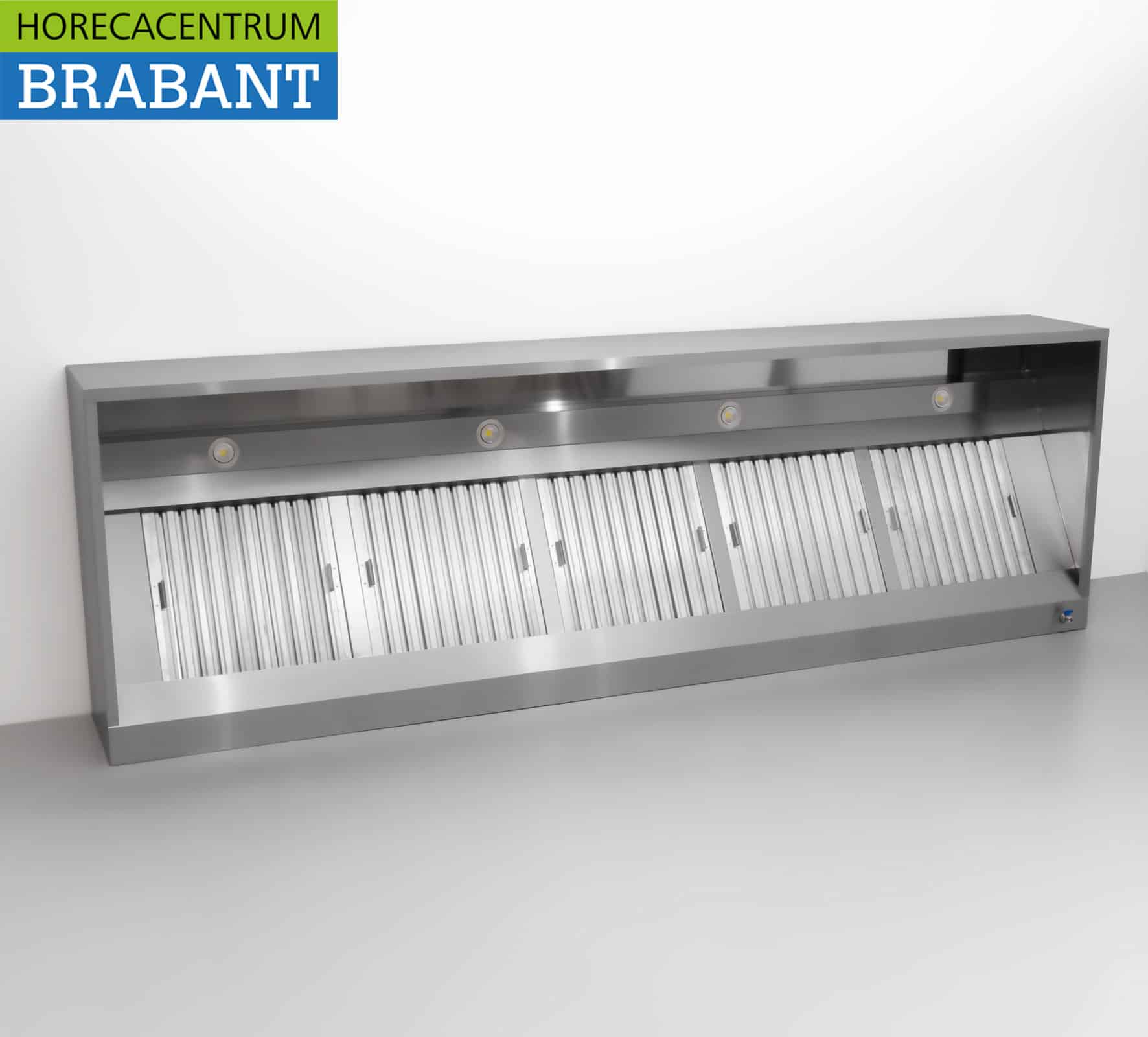 HCB RVS Afzuigkap Dampkap met lamellen filters Premium-line 300 cm Box Doos model Horeca - Afbeelding 3