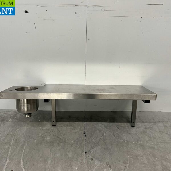RVS Wandschap schap 98 x 31,5 cm met klein wasbakje Horeca