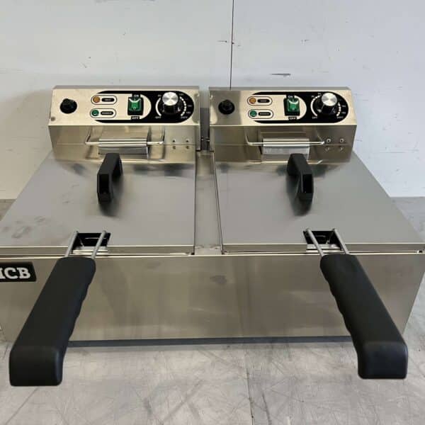 HCB RVS Dubbele Friteuse Frituur 2 x 6 liter 2 x 230V Horeca