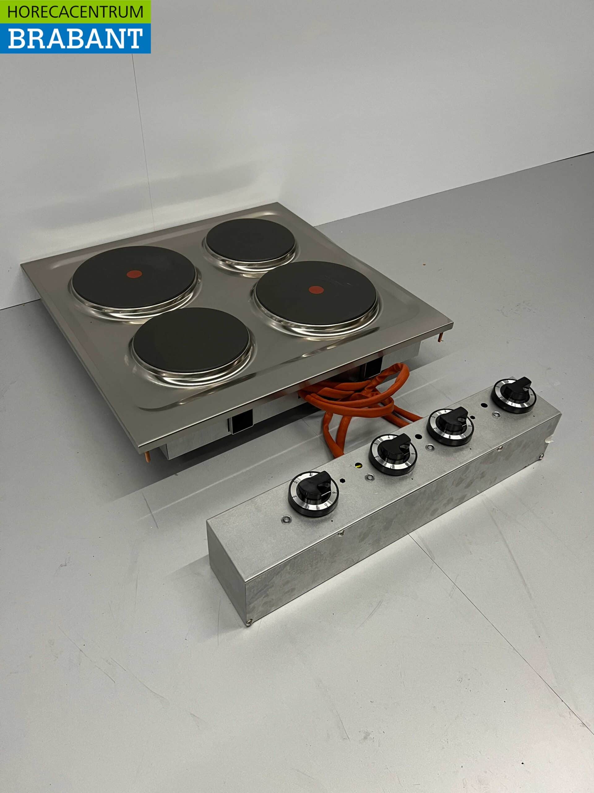 RVS Mareno 4 pits Drop-in elektrisch fornuis kookplaat 60 cm 400V Horeca - Afbeelding 2