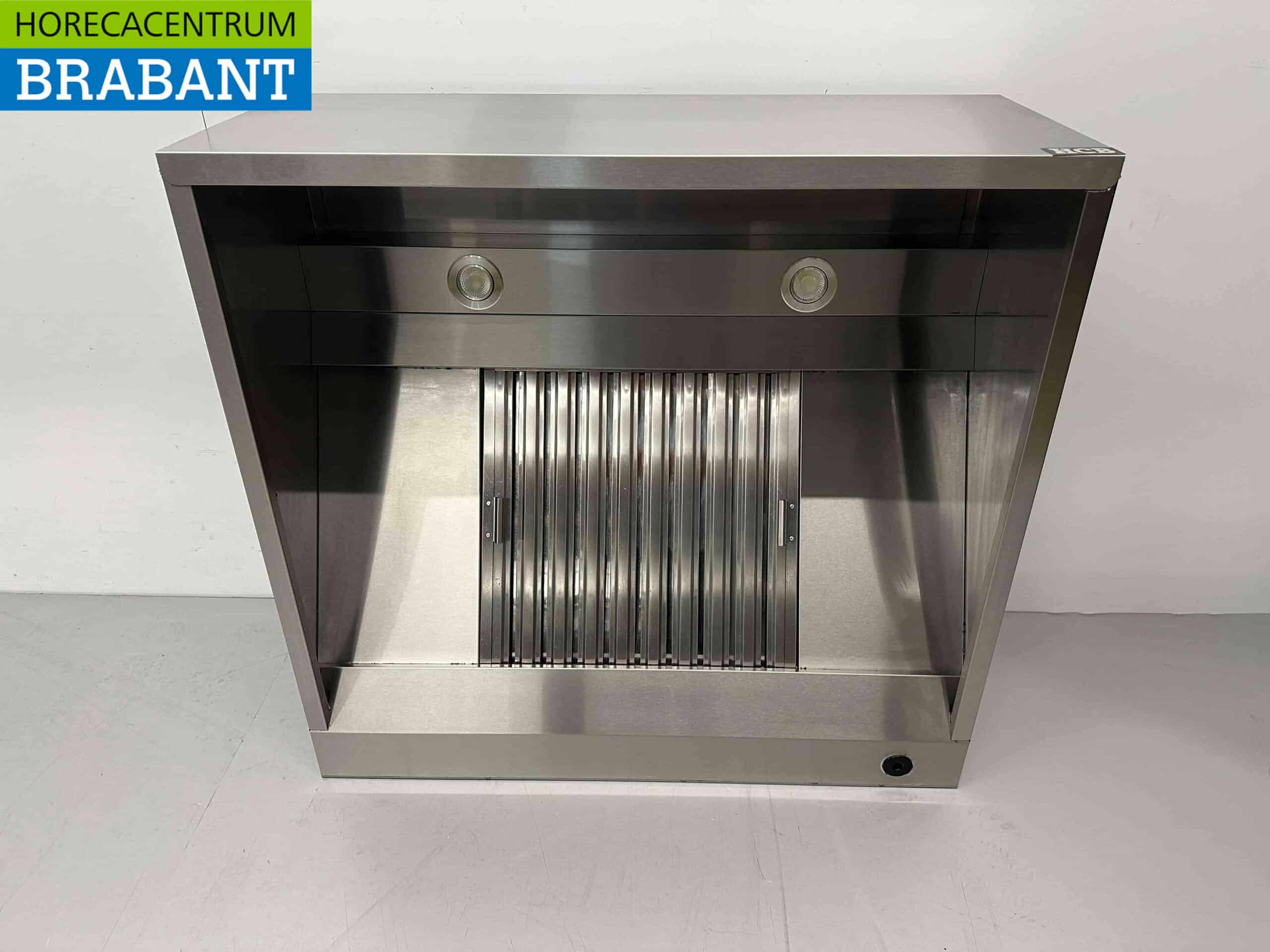 HCB RVS Afzuigkap Dampkap met lamellen filters Premium-line 100 cm Box model Horeca