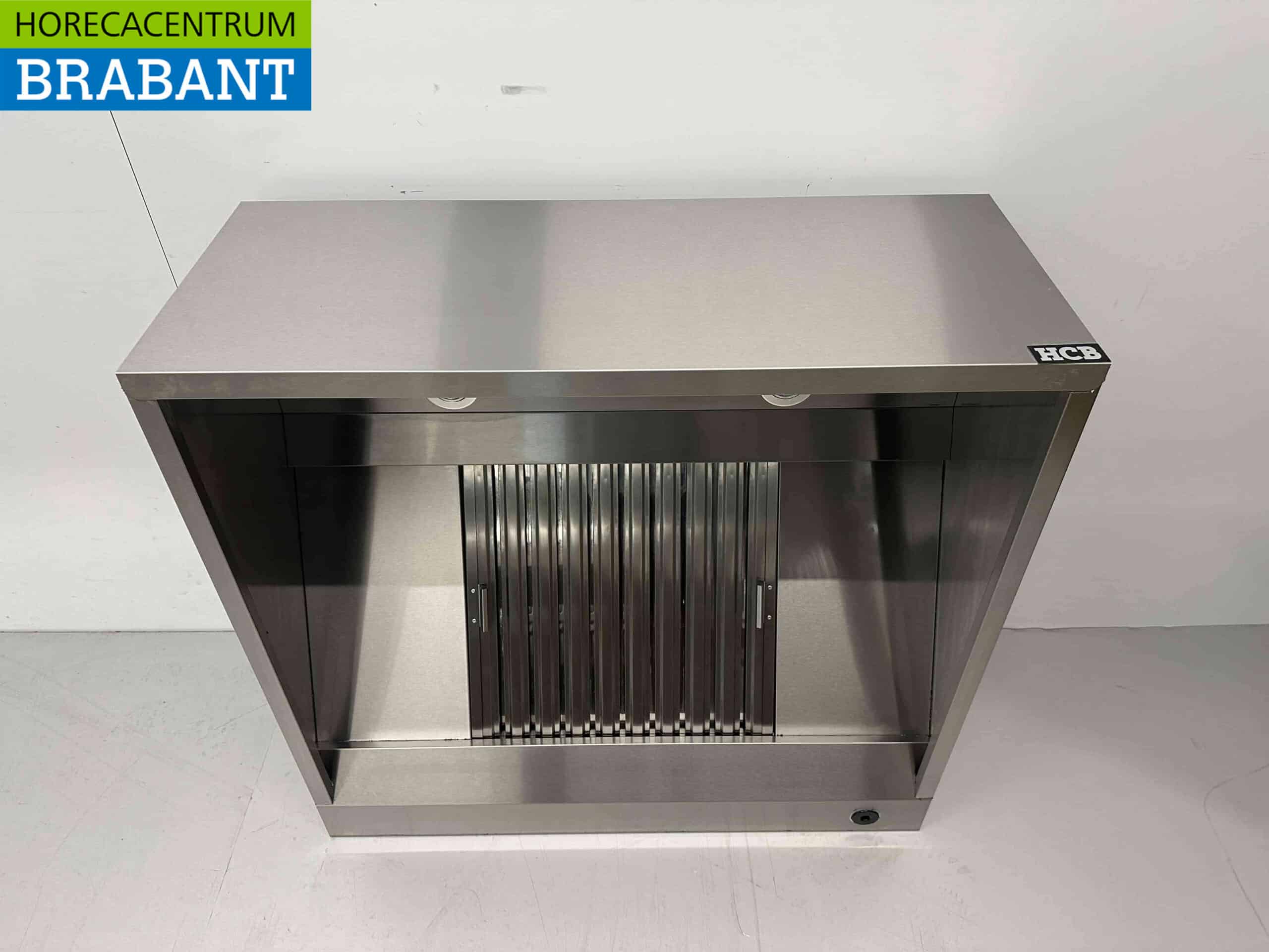 HCB RVS Afzuigkap Dampkap met lamellen filters Premium-line 100 cm Box model Horeca - Afbeelding 2