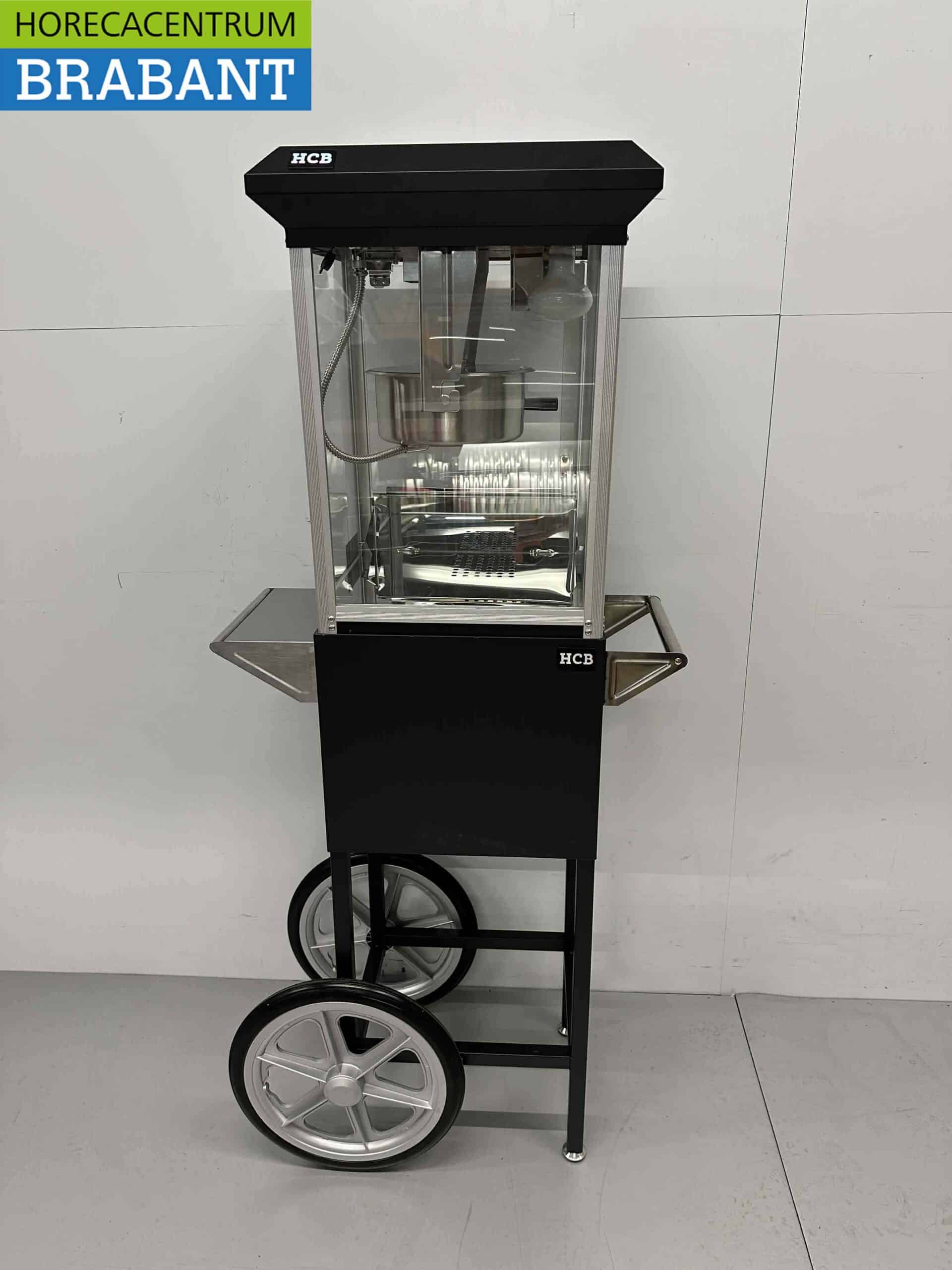 HCB Popcornmachine Popcorn machine met onderstel zwart 230V Braderie Markt Horeca