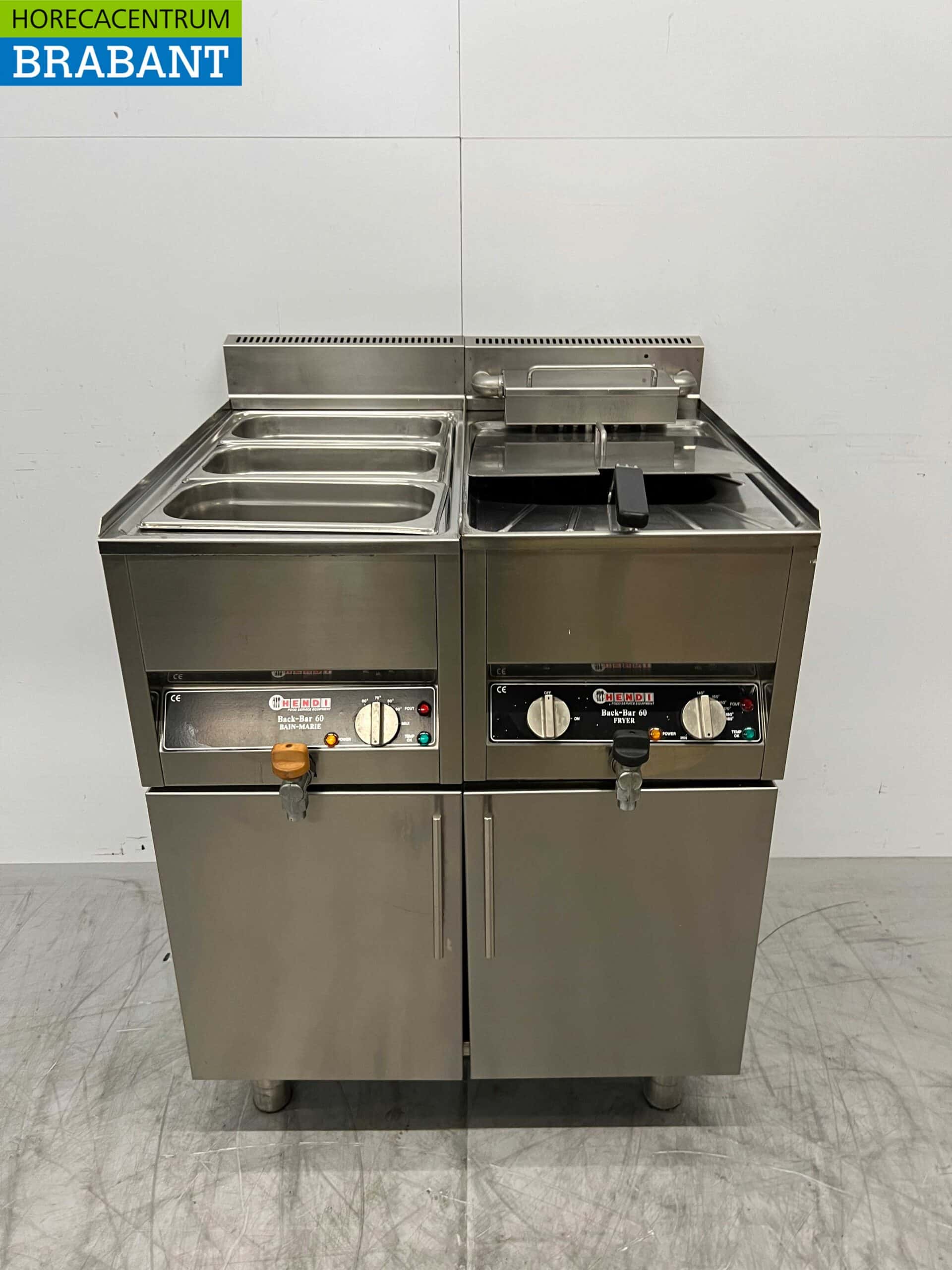 RVS Hendi Cookersystem Baklijn met Frituur 10L en Bain Marie 74 cm Horeca