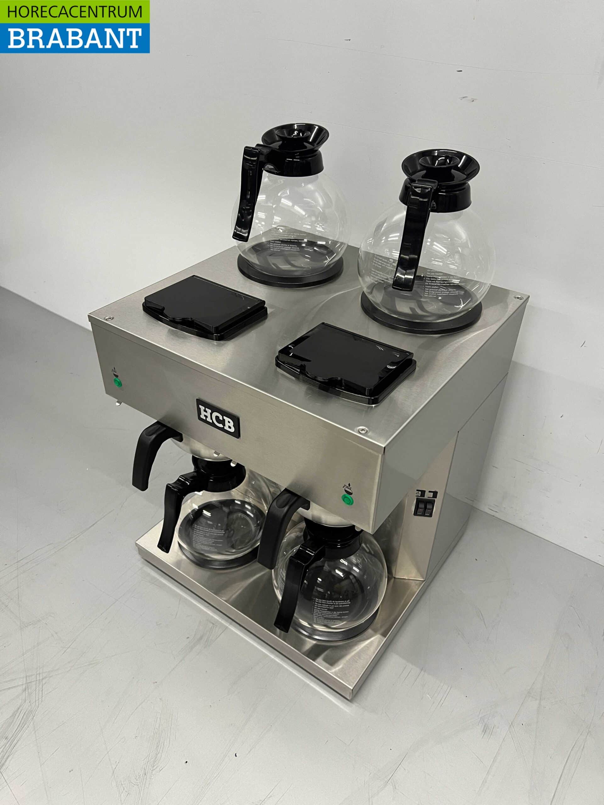 HCB RVS Dubbele Koffiezetapparaat Koffiemachine 2 x 1,8 liter 230V Horeca - Afbeelding 2
