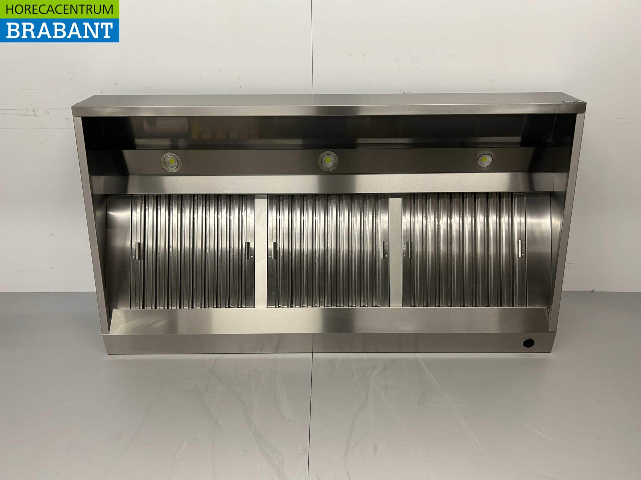 HCB RVS Afzuigkap Dampkap met lamellen filters Premium-line 180 cm Schuin model Horeca