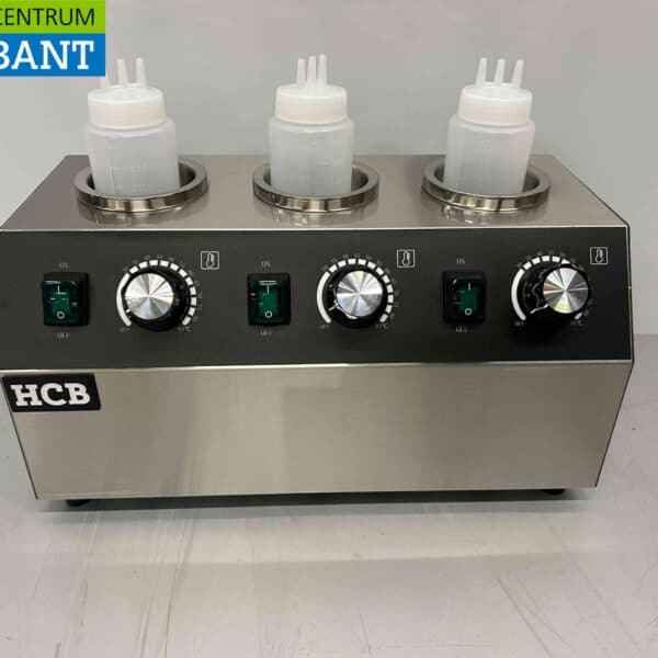 HCB RVS Sauswarmer Flessenwarmer 3 x 950 ml Chocola Kaas Jam Whiskey 230V Horeca