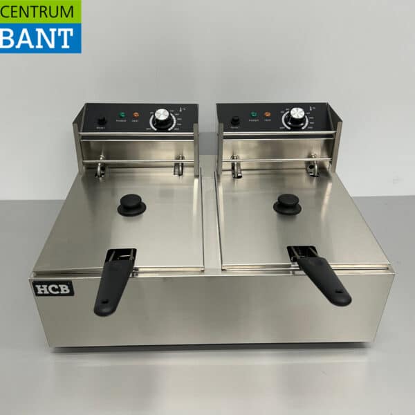 HCB RVS Dubbele Friteuse Frituur 2 x 6 liter 230V Horeca