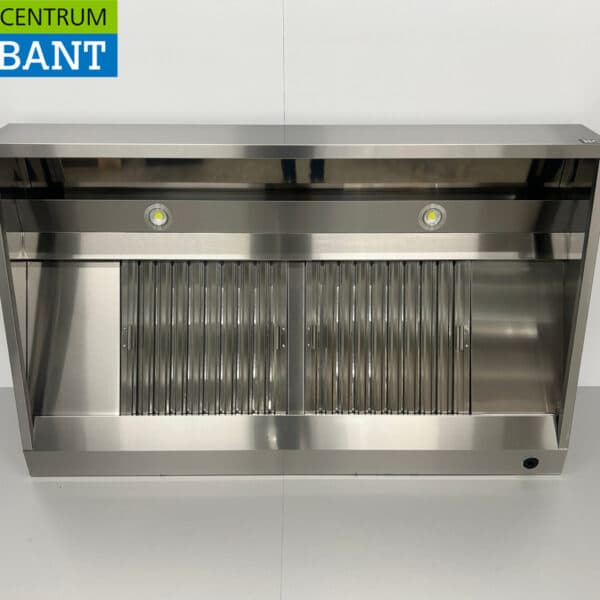 HCB RVS Afzuigkap Dampkap met lamellen filters Premium-line 160 cm schuin model Horeca