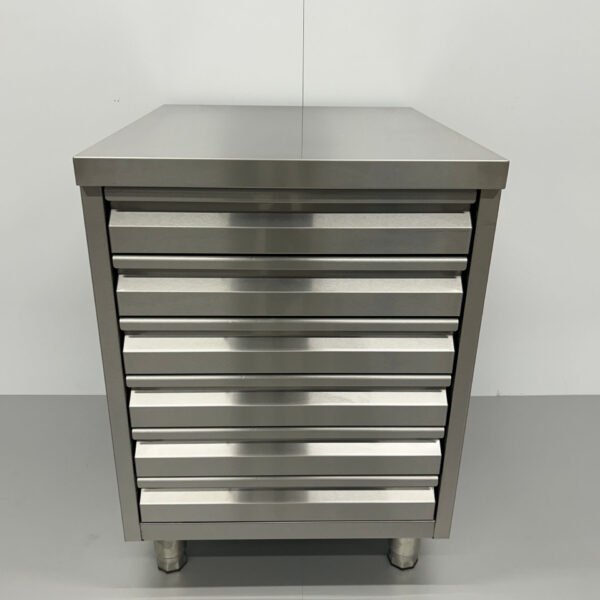 HCB RVS Werkkast Kast Ladenkast 6 laden Premium-line voor deeg 60 cm Horeca Pizzeria Bakkerij