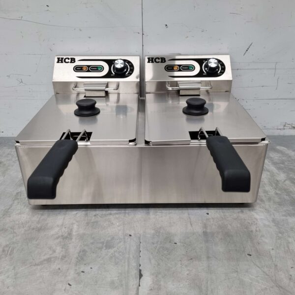 HCB RVS Dubbele Friteuse Frituur 2 x 5,5 liter 230V Horeca