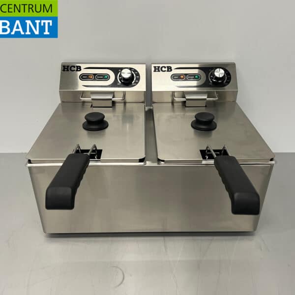 HCB RVS Dubbele Friteuse Frituur 2 x 9 liter 230V Horeca
